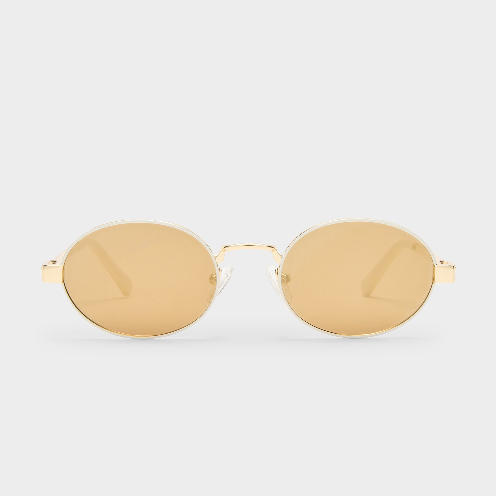 Poseidon Deux Gold Ivory Female Oval Sunglasses | Le Specs