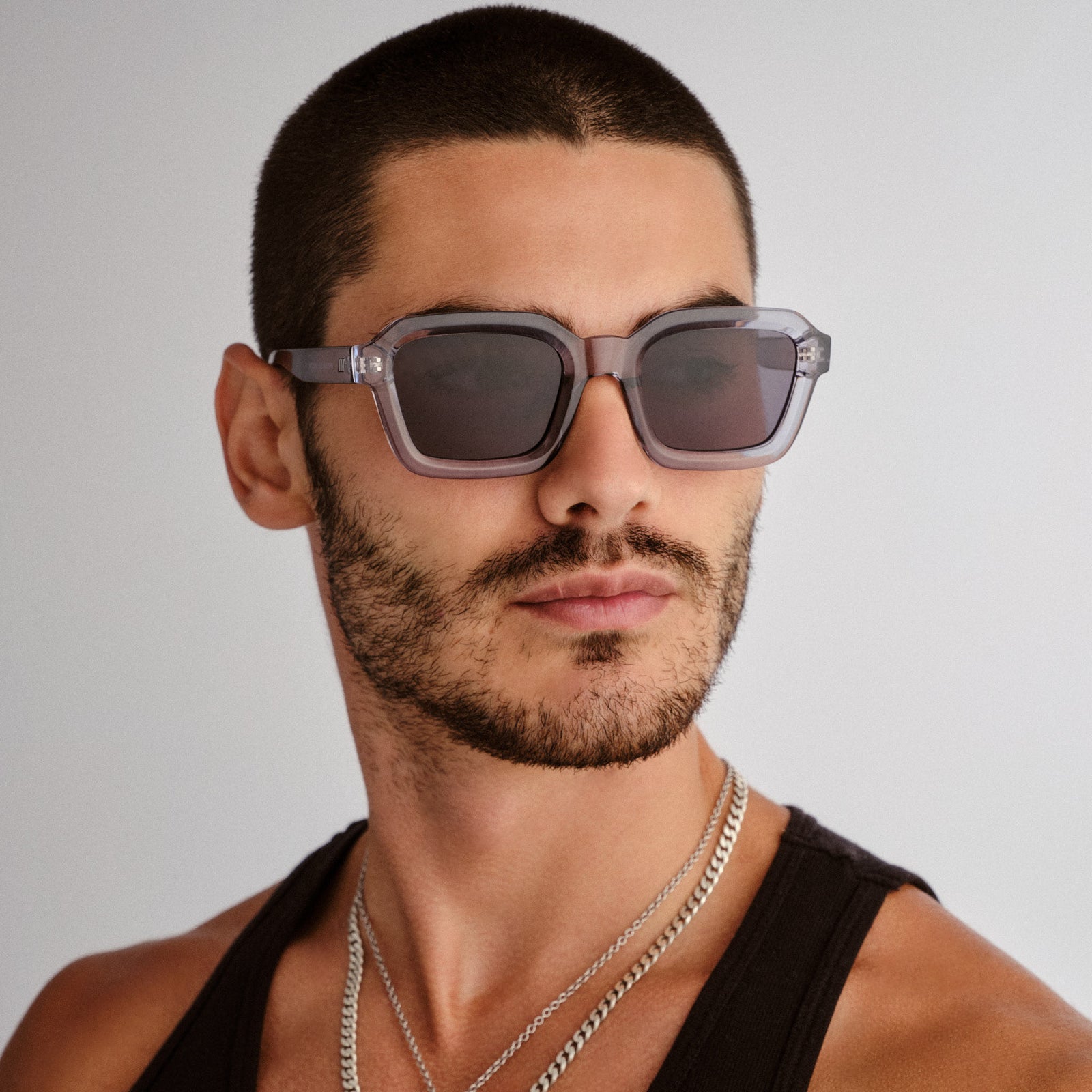 Impossible Pewter Uni-Sex Square Sunglasses | Le Specs