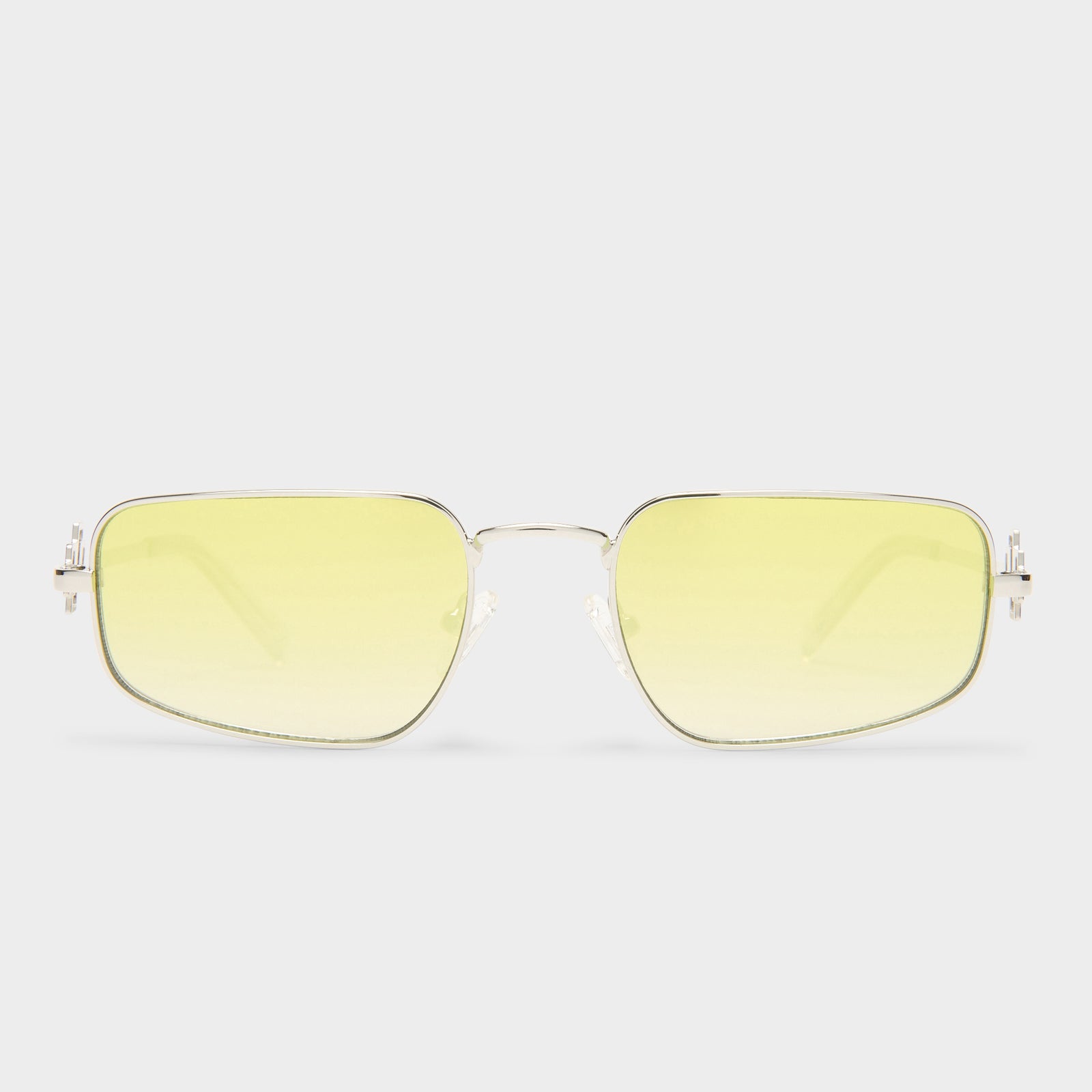Metagalactic Silver Uni-Sex Rectangle Sunglasses | Le Specs