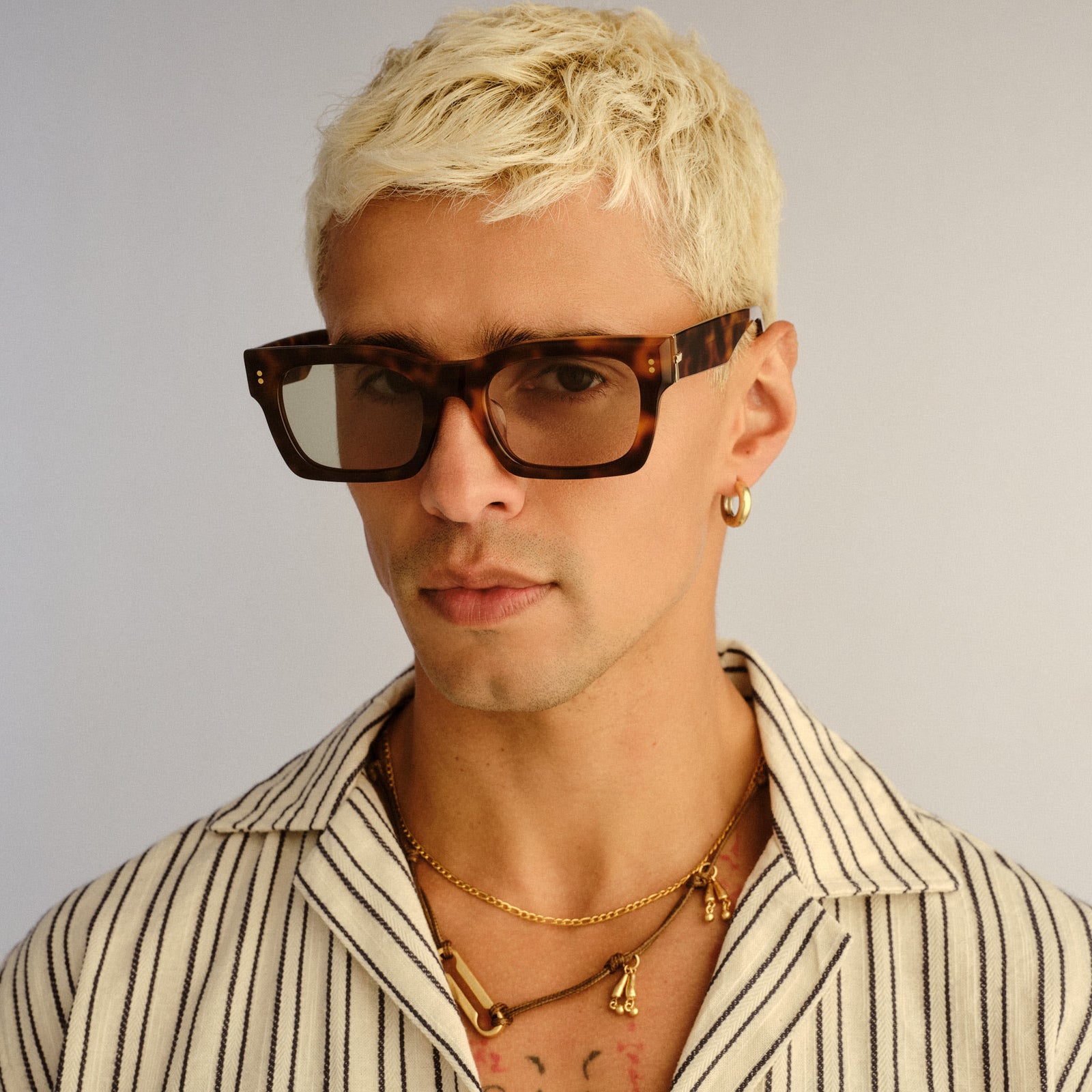 Lucent Honey Tort Uni-Sex D-Frame Sunglasses | Le Specs