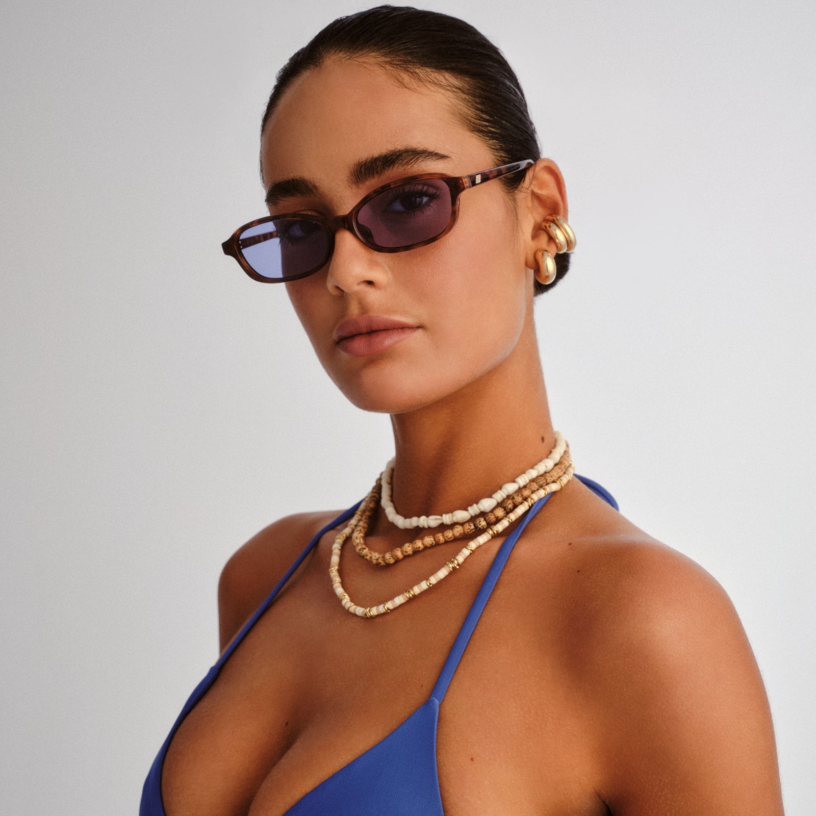 Honey Pot Amber Tort Female Rectangle Sunglasses | Le Specs