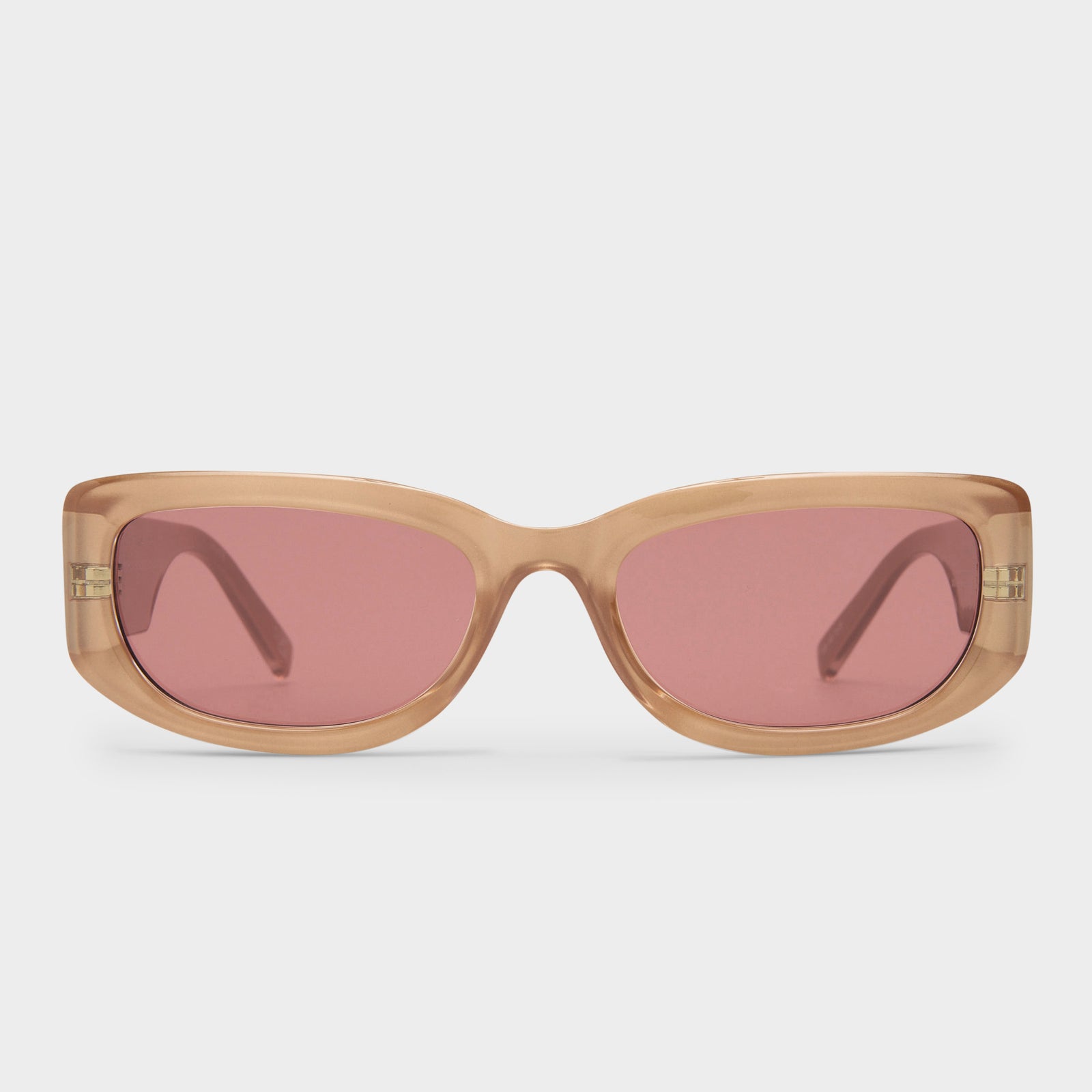 Monopoly Pearl Champagne Female Rectangle Sunglasses | Le Specs