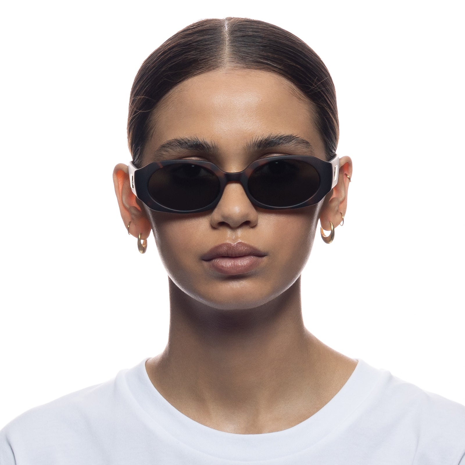 Shebang Matte Tort Female Rectangle Sunglasses | Le Specs