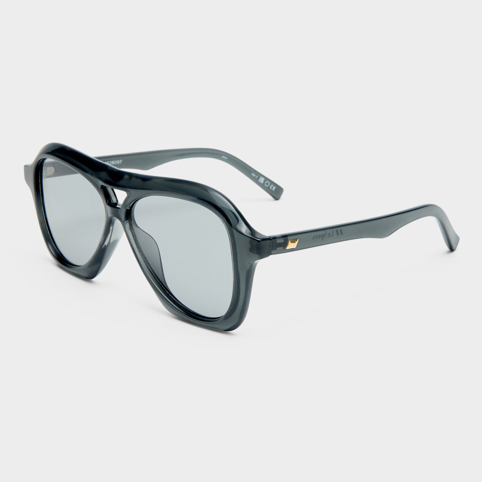 Drizzle Dark Smoke Uni-Sex Aviator Sunglasses | Le Specs