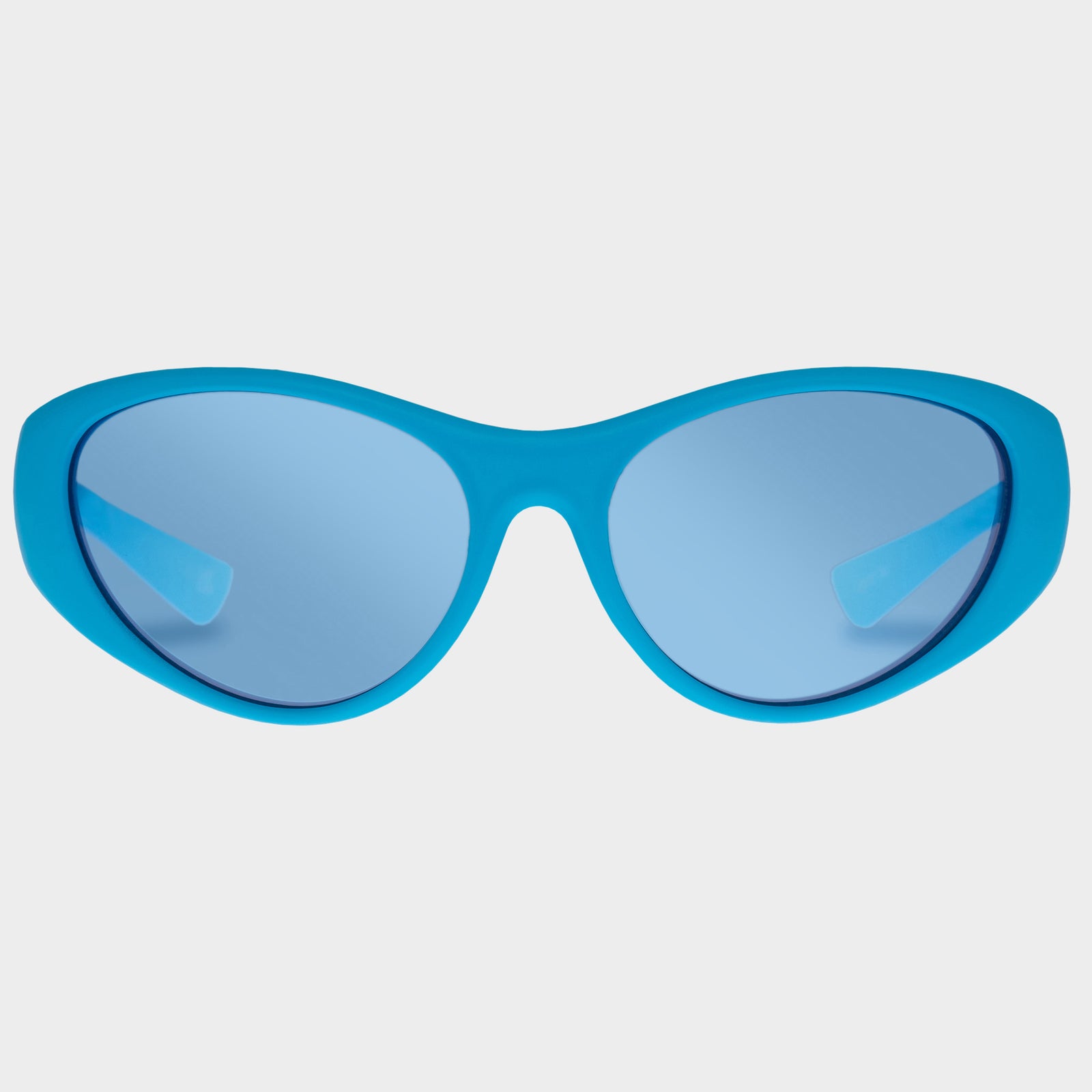 Dotcom Matte Cyan Uni-Sex Wrap Sunglasses | Le Specs