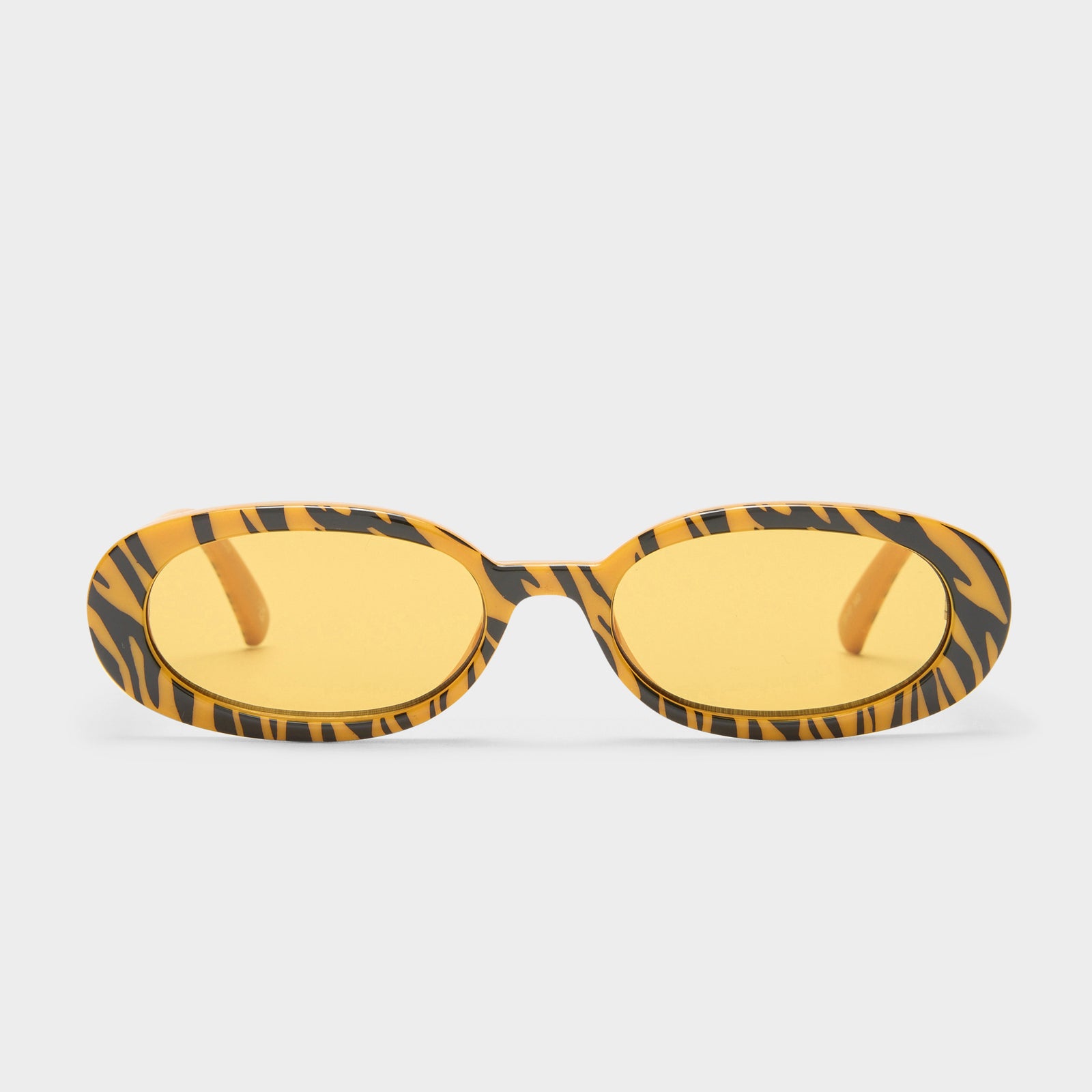 Outta Love Yellow Tiger Uni-Sex Oval Sunglasses | Le Specs