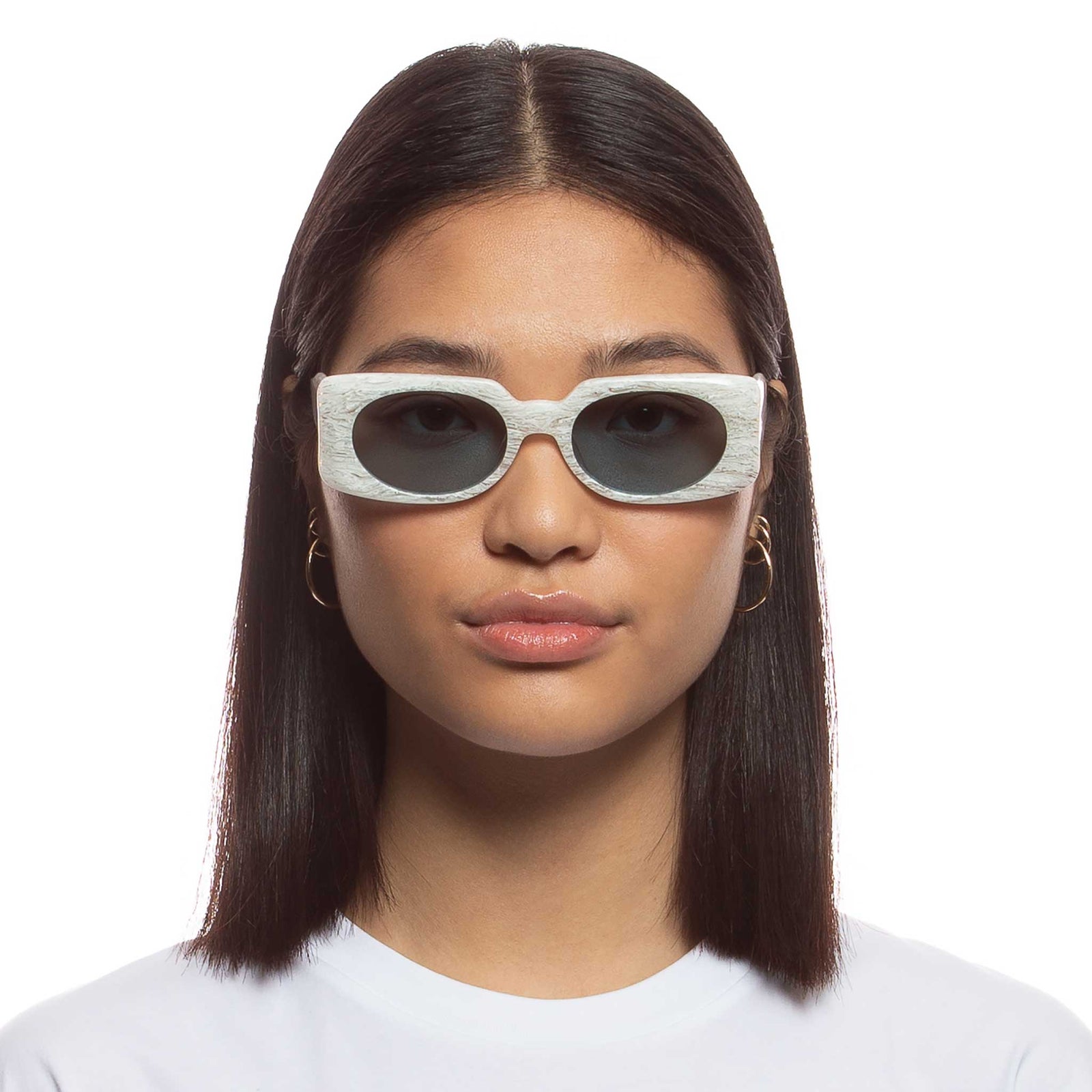 Bow Down Quartz Agate Uni-Sex Rectangle Sunglasses | Le Specs