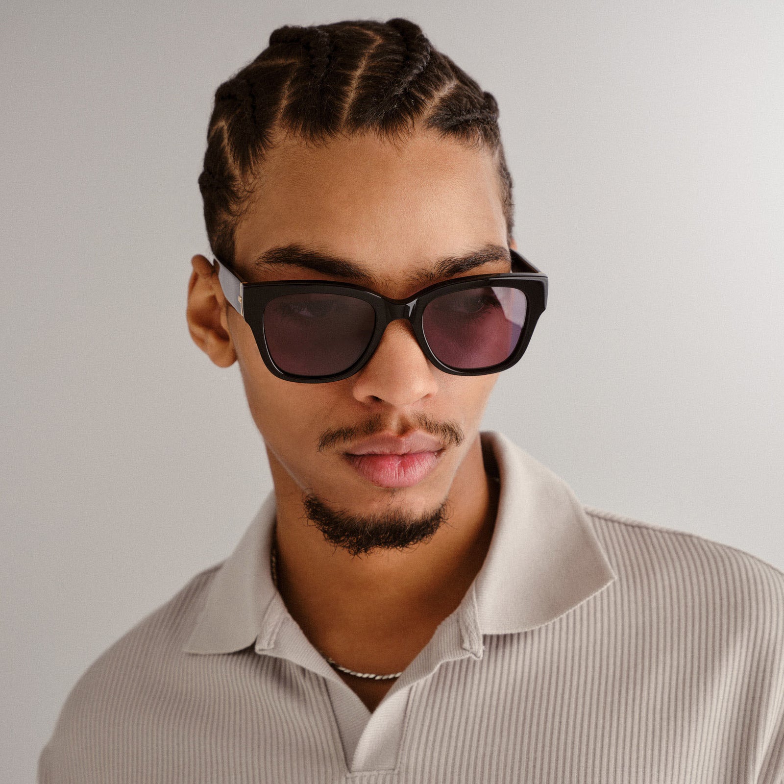 Kaleido 52 Black Uni-Sex Square Sunglasses | Le Specs