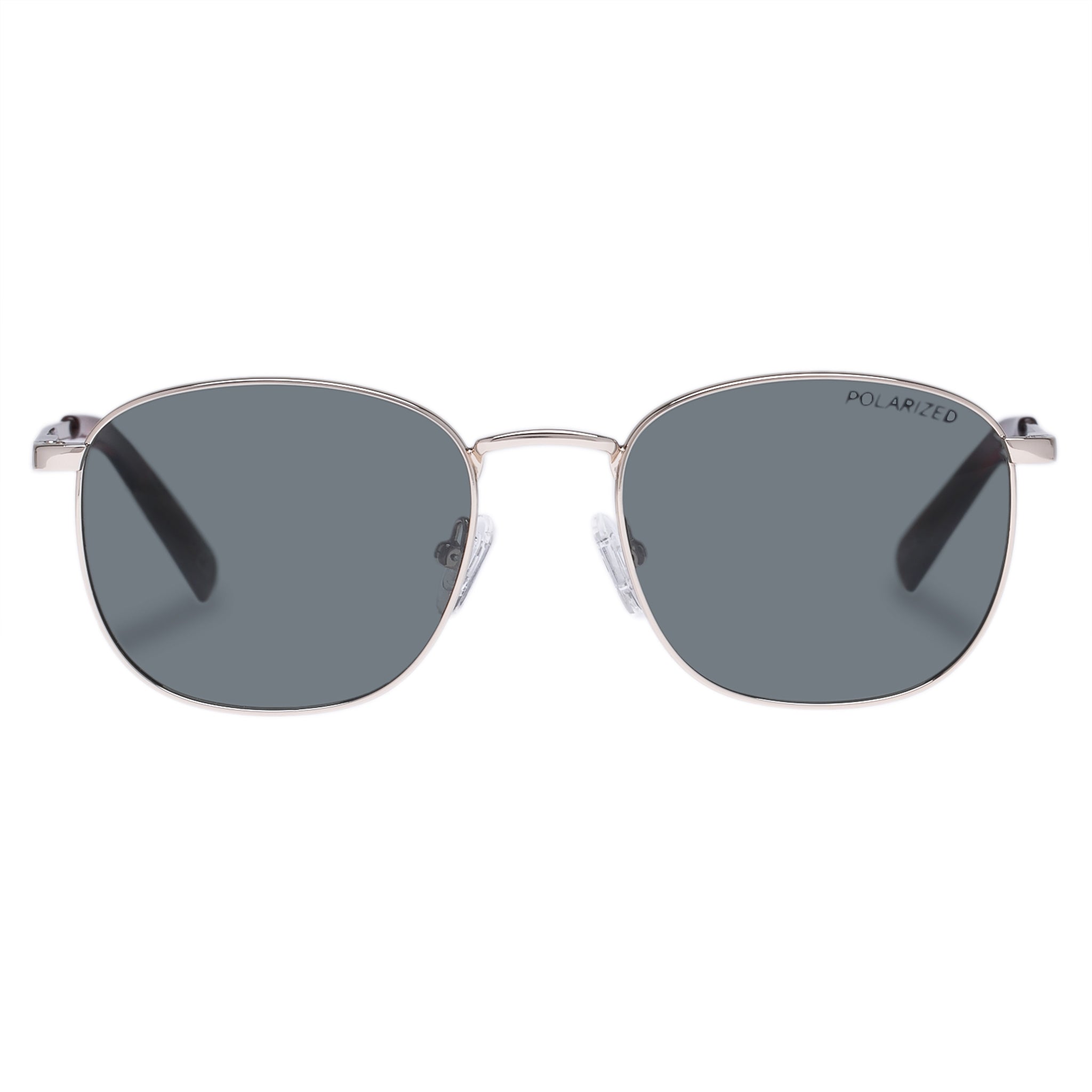 Le Specs No Biggie Mens Grey Modern Rectangle Sunglasses