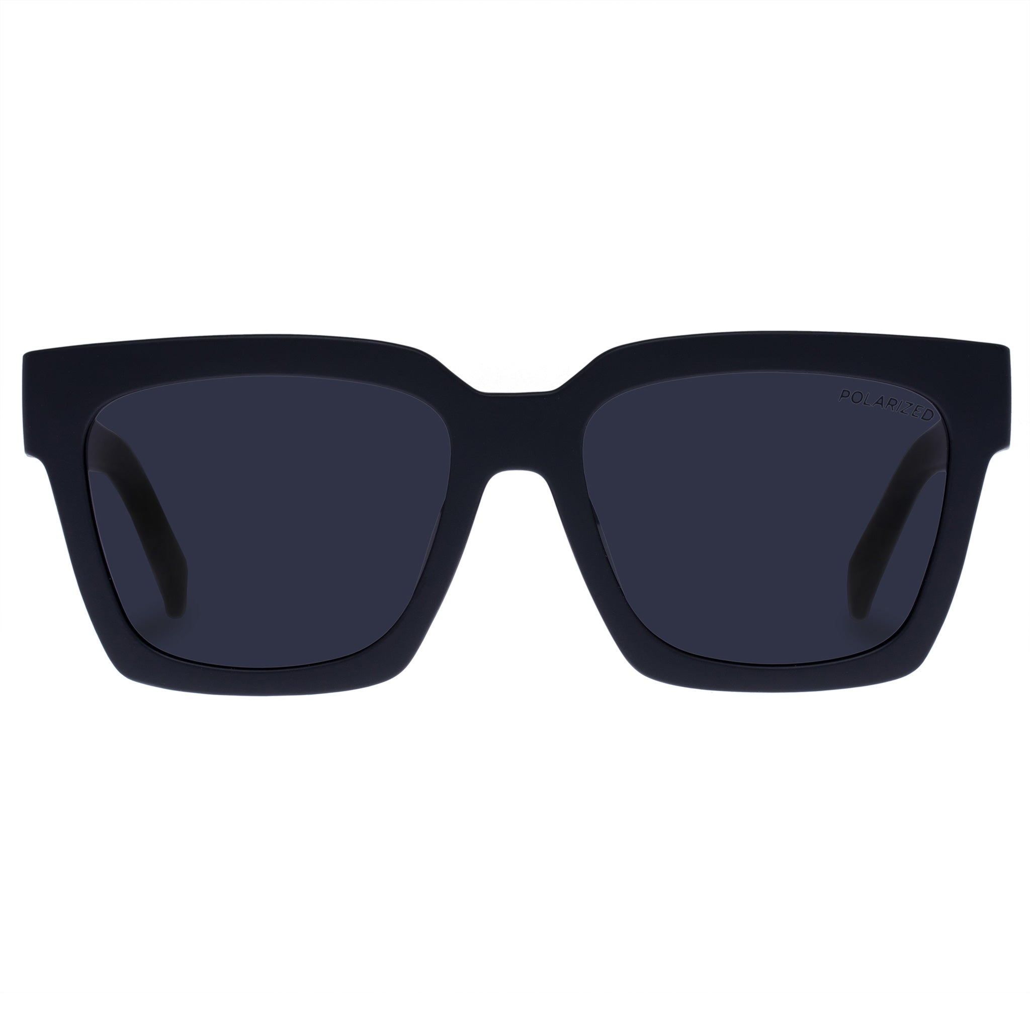 Weekend Riot Matte Black Uni-sex D-Frame Sunglasses | Le Specs