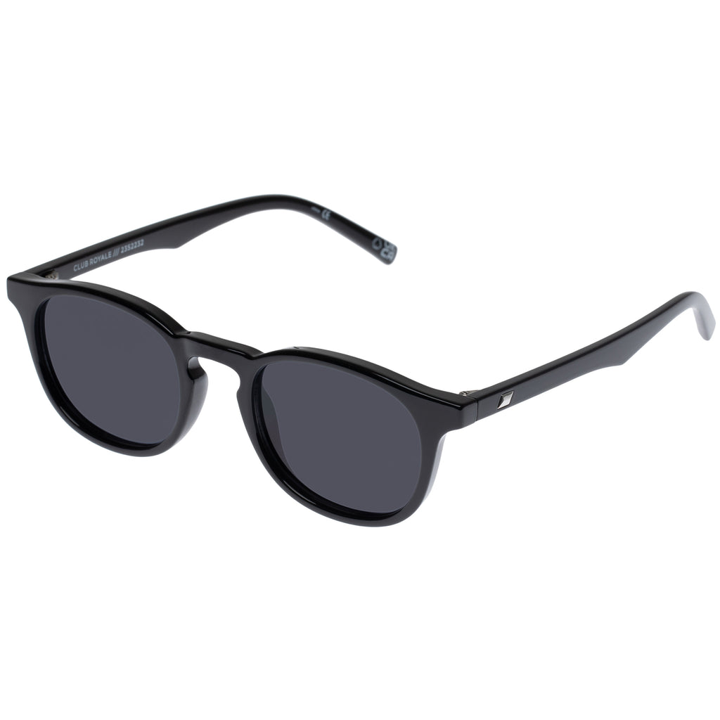 Club Royale Black Uni-sex Round Sunglasses | Le Specs