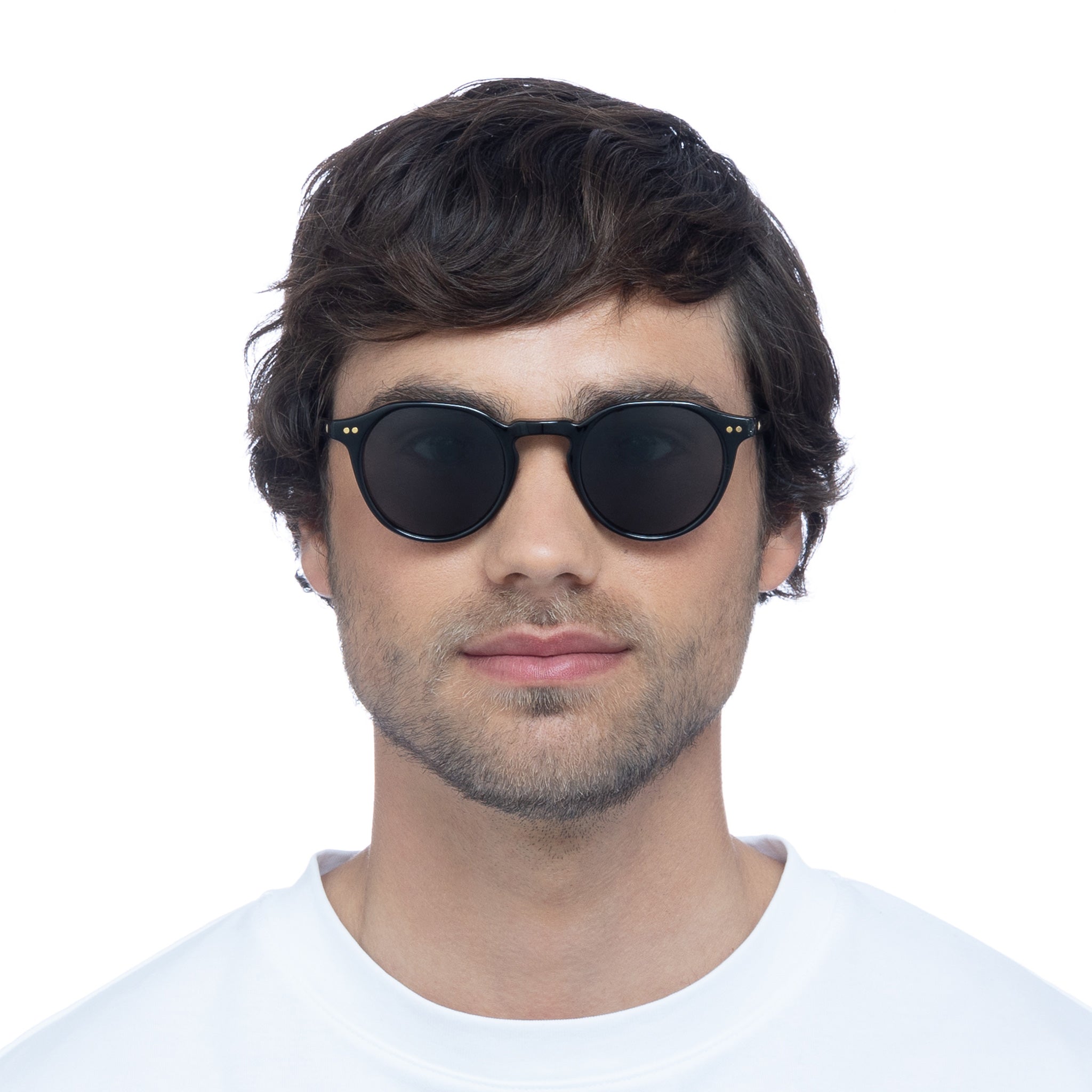 Galavant Black Uni-Sex Round Sunglasses | Le Specs