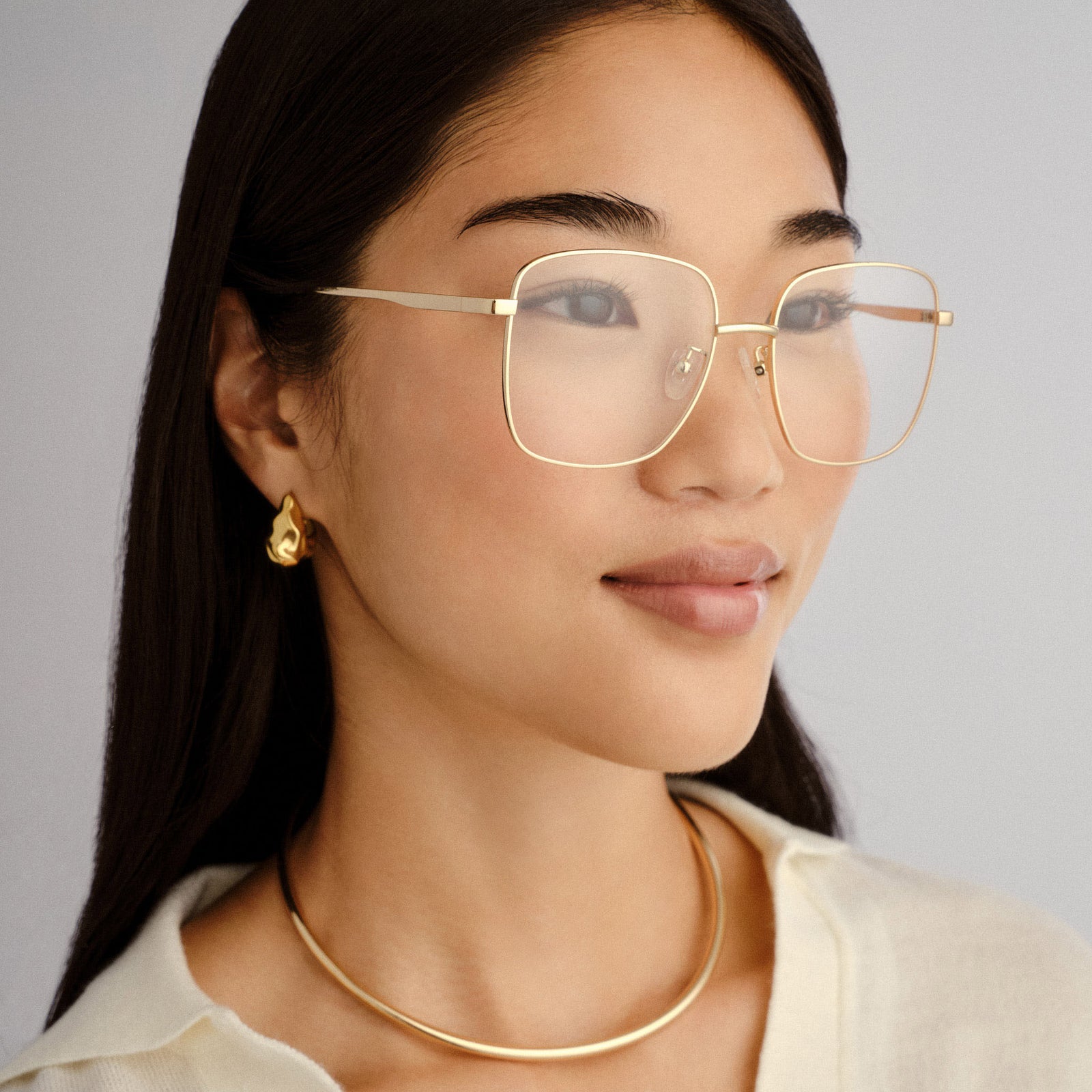 Prism Gold Female Square Optical Frames | Le Specs