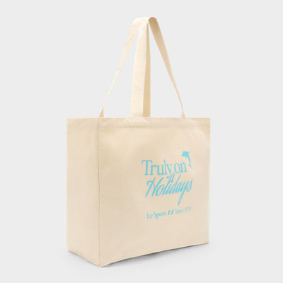 CANVAS TOTE BAG | CREAM SEAFOAM BLUE