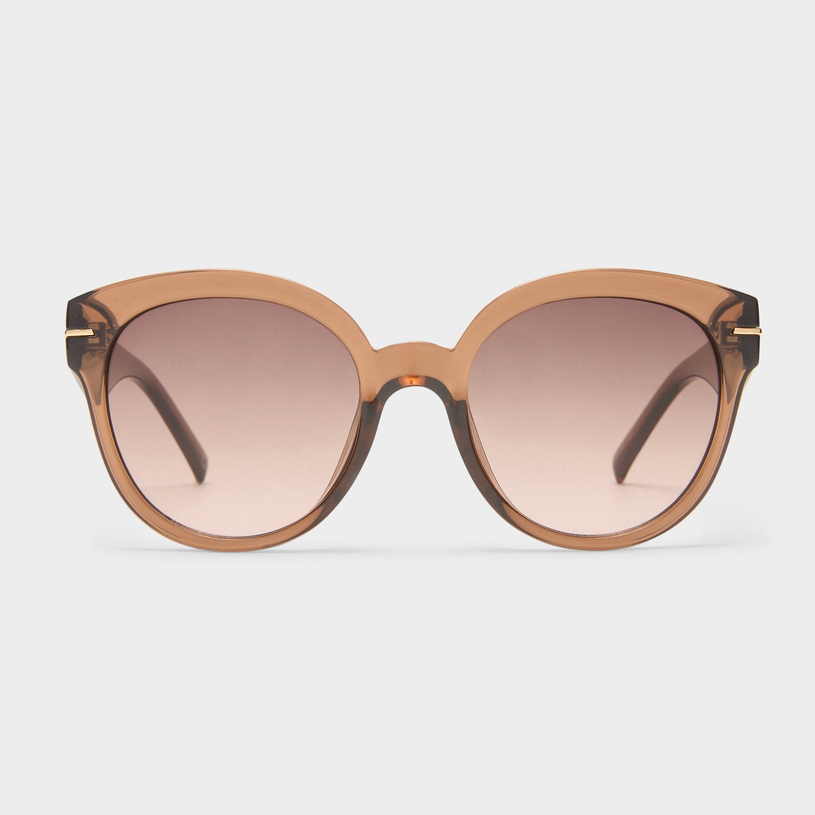 Capacious Chocolate Female Round Sunglasses | Le Specs