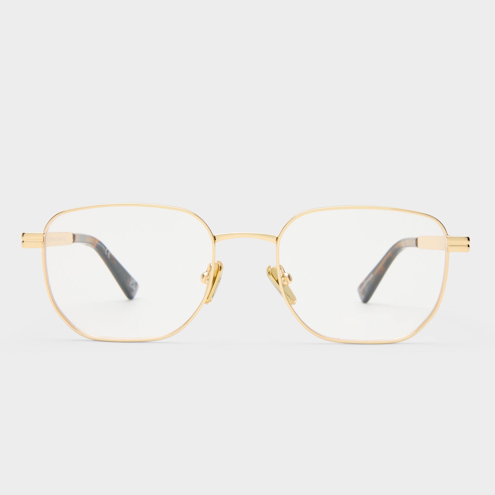 Hard Copy Gold Uni-Sex Square Optical Frames | Le Specs