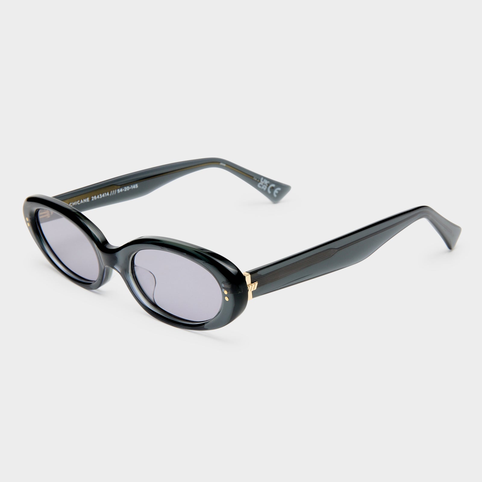 Chicane Charcoal Female Oval Sunglasses | Le Specs