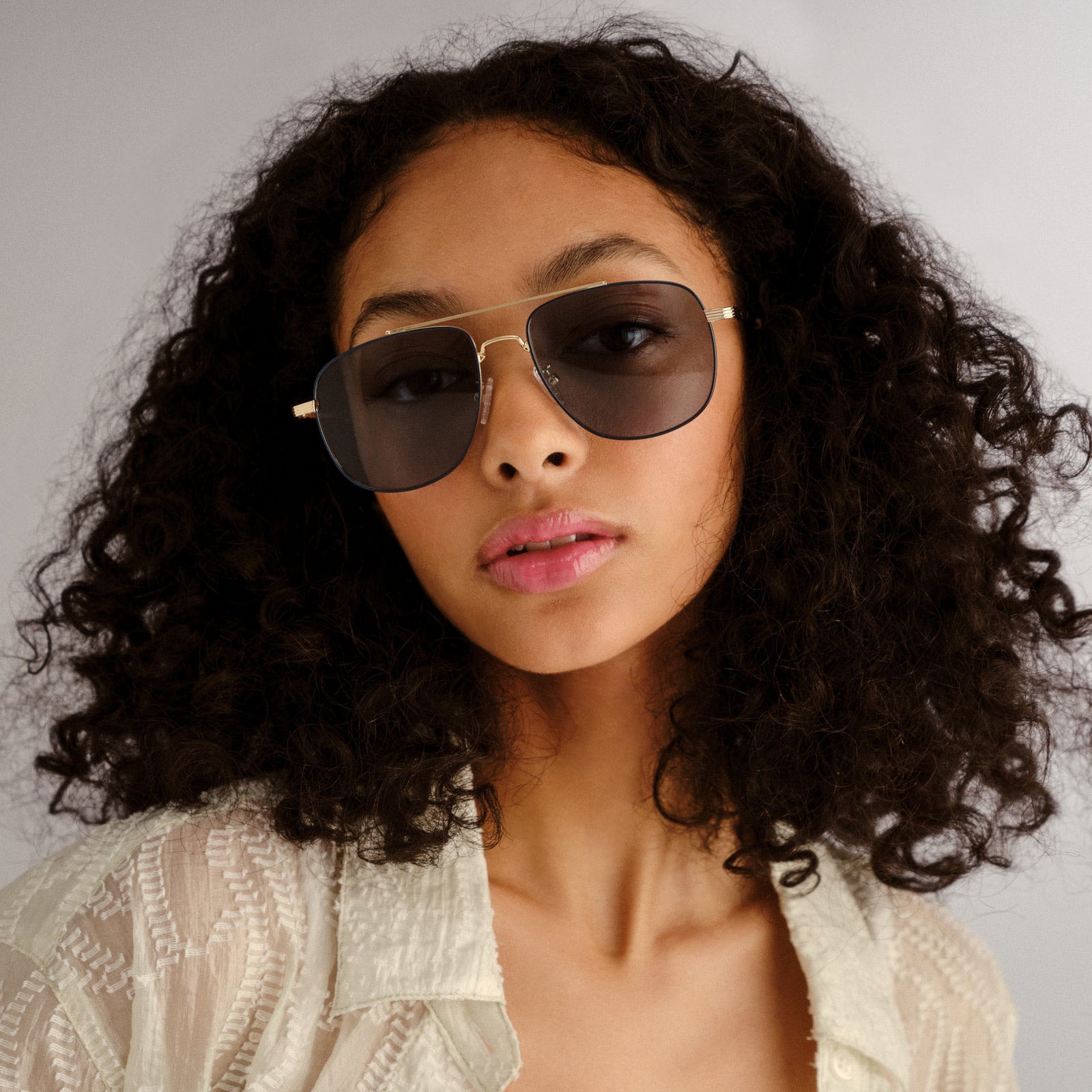 The Charmer Gold Seafoam Uni-Sex Aviator Sunglasses | Le Specs