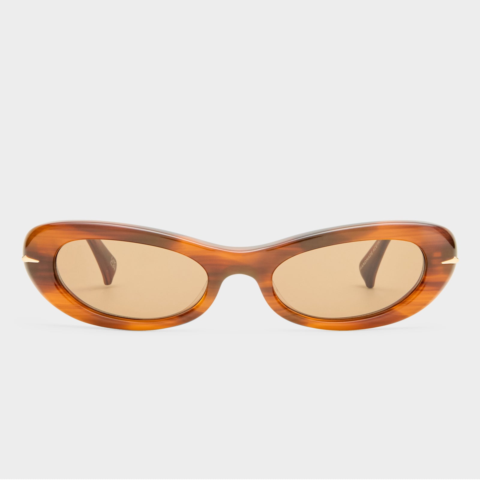 Numero Uno Teak Female Oval Sunglasses | Le Specs