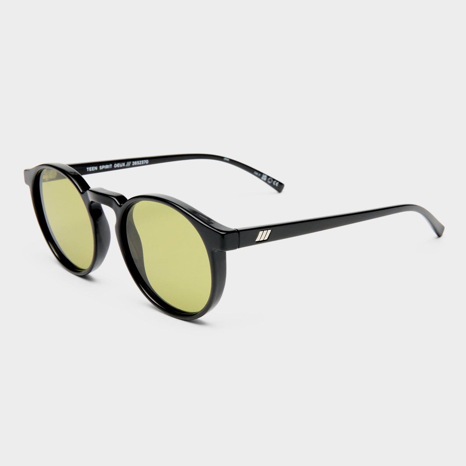 Teen Spirit Deux Black Uni-Sex Round Sunglasses | Le Specs