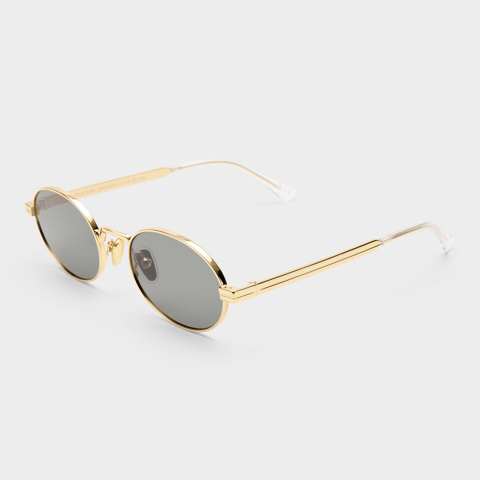 Side Bar Gold Uni-Sex Round Sunglasses | Le Specs