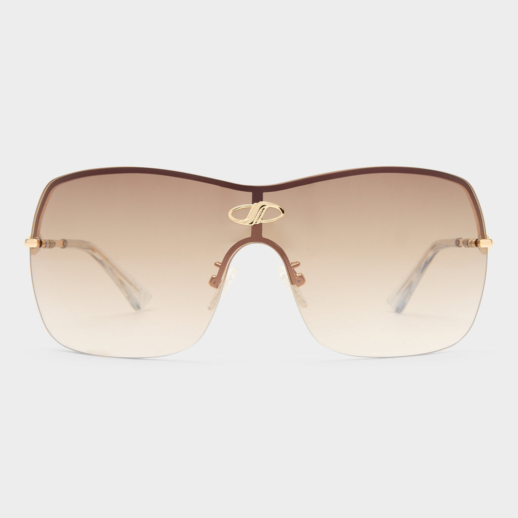 Parallel Universe Gold Female Shield Sunglasses | Le Specs