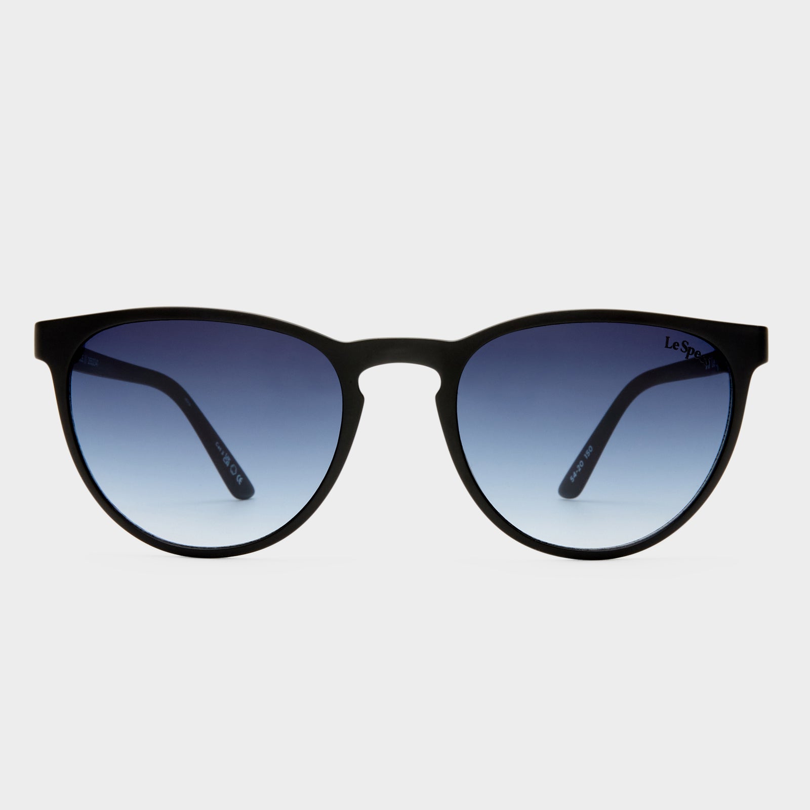 Invincible Matte Black Uni-Sex Round Sunglasses | Le Specs