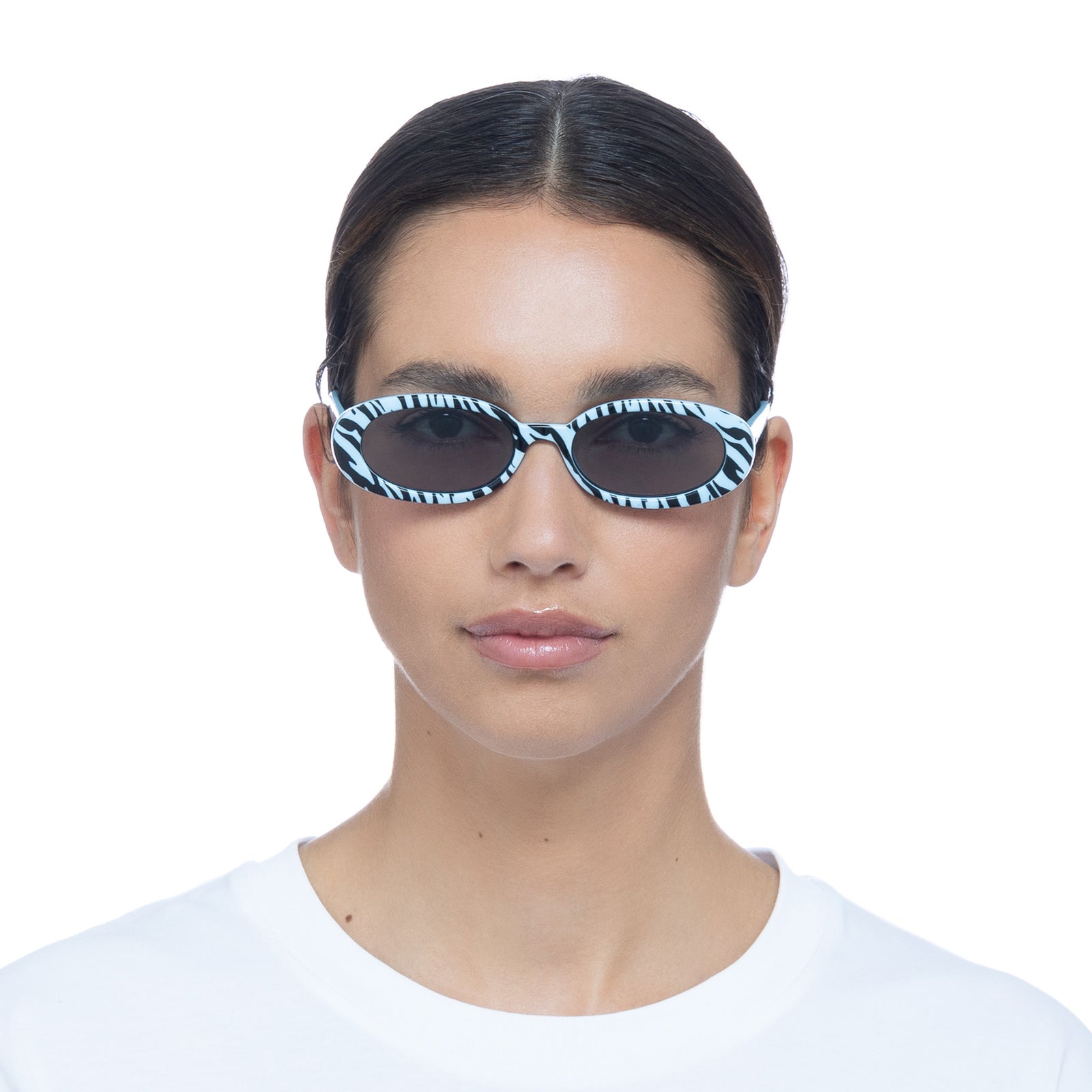 Outta Love Blue Tiger Uni-Sex Oval Sunglasses | Le Specs