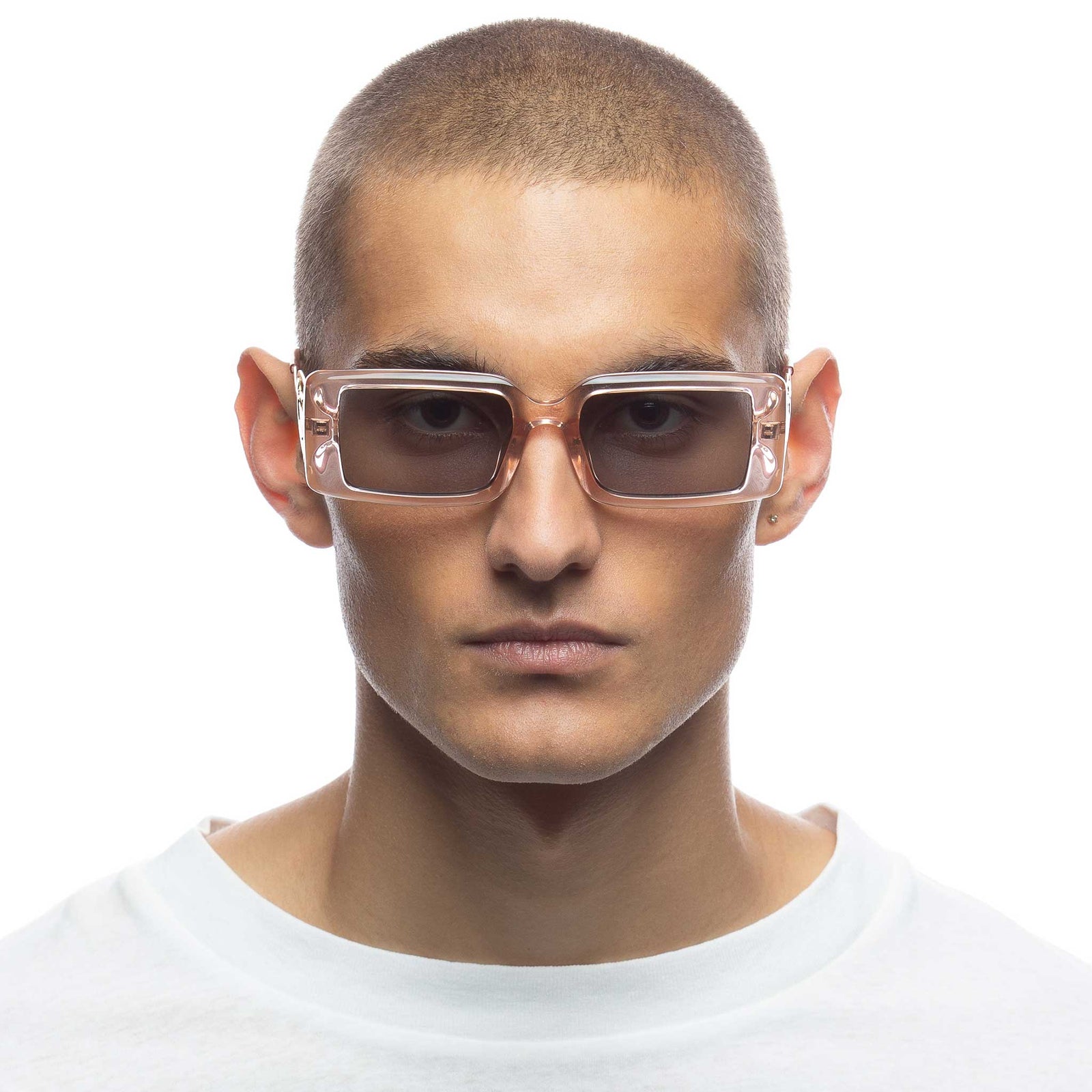 The Impeccable Alt Fit Champagne 2202506 Uni-Sex Rectangle Sunglasses | Le Specs