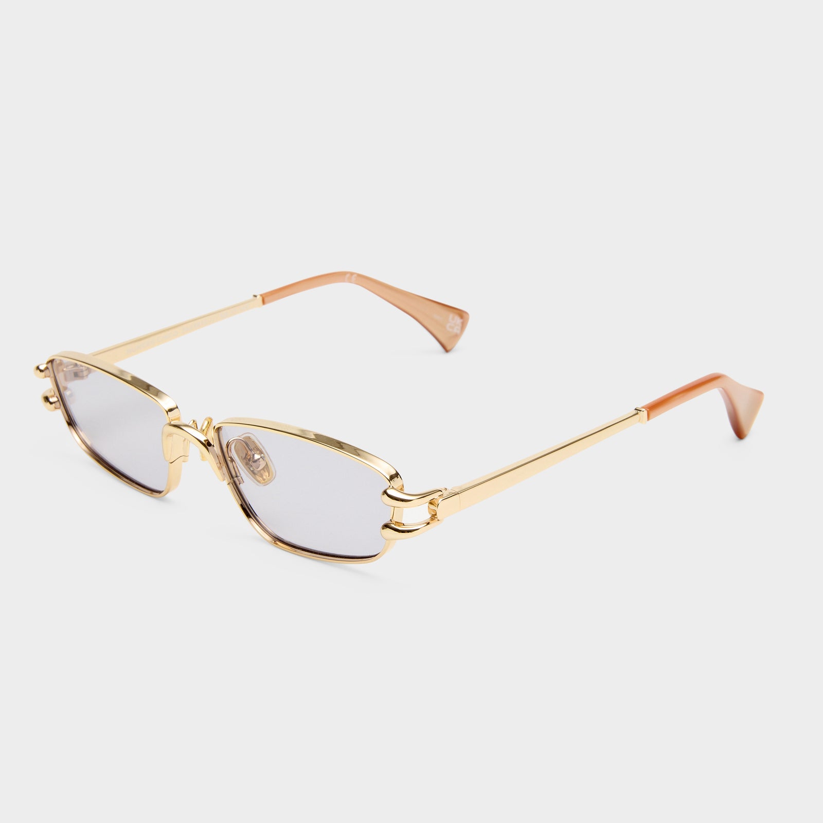 Numero Cinco Bright Gold Female Rectangle Sunglasses | Le Specs