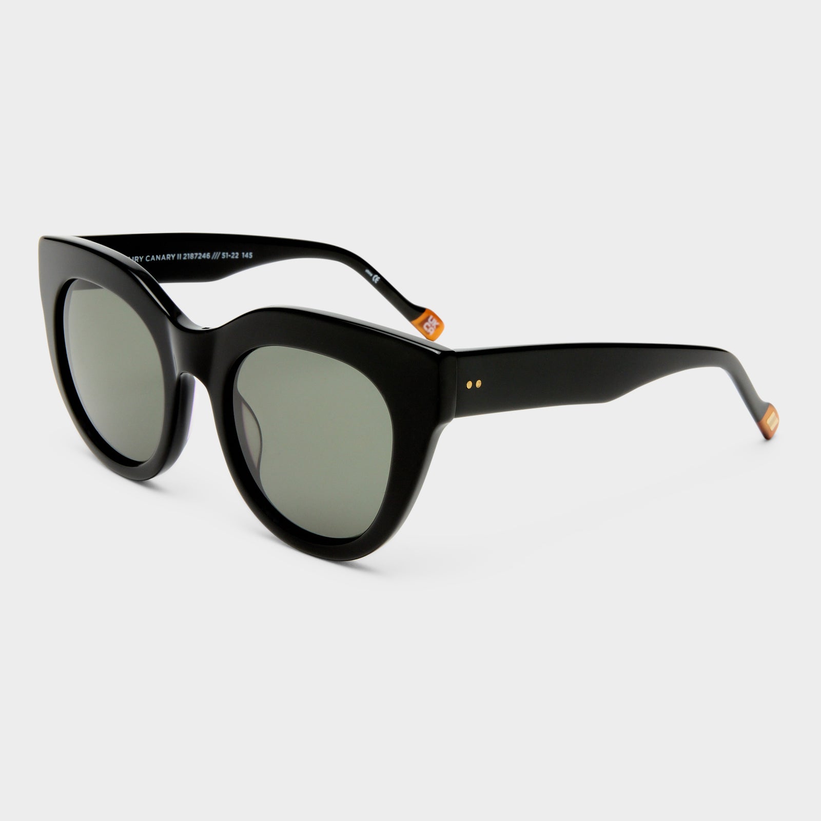 Airy Canary Ii Black Female Cat-Eye Sunglasses | Le Specs