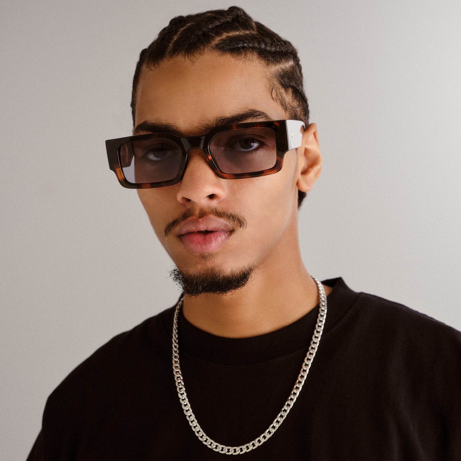 Contemplation Super Dark Tort Uni-Sex Rectangle Sunglasses | Le Specs