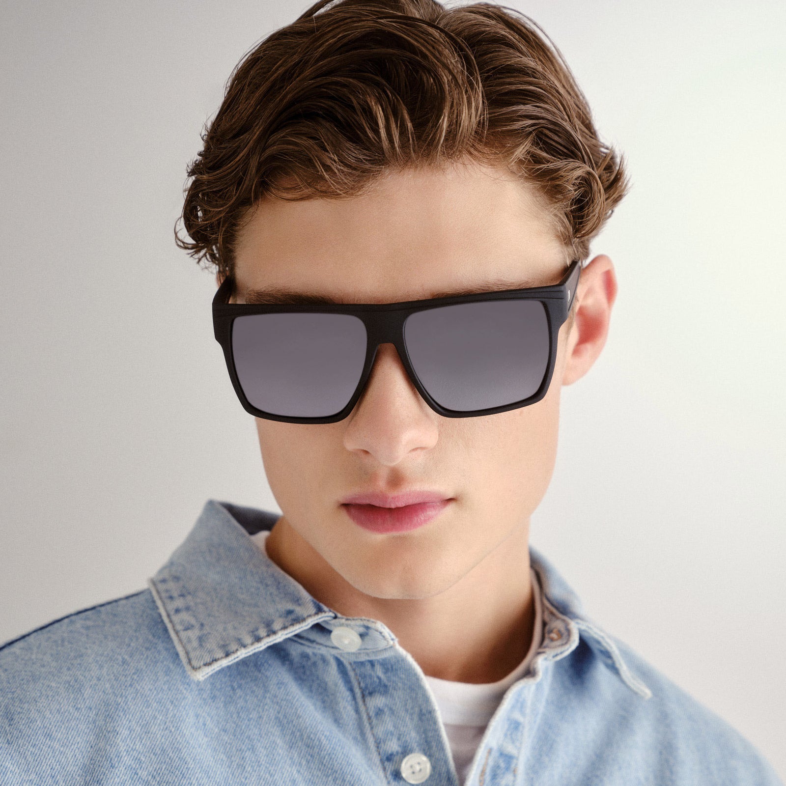 Dirty Magic Black Rubber Male D-Frame Sunglasses | Le Specs