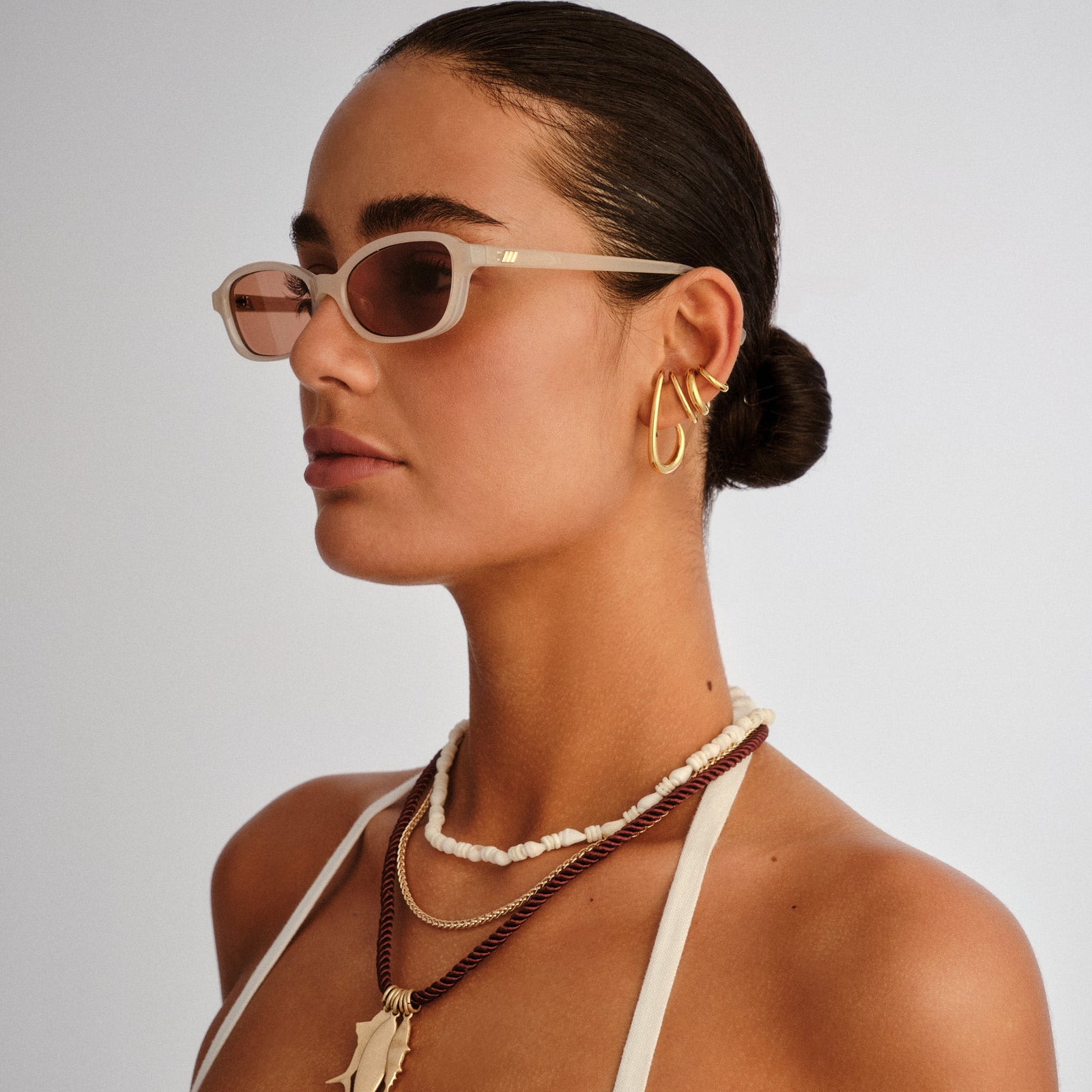 Honey Pot Nude Female Rectangle Sunglasses | Le Specs