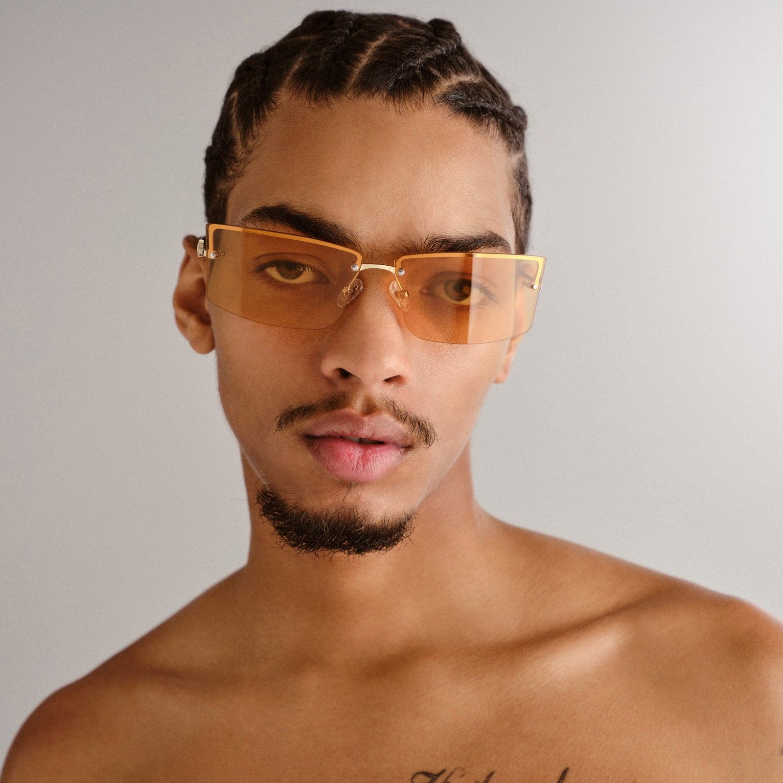 Alien Bright Gold Uni-Sex Rectangle Sunglasses | Le Specs