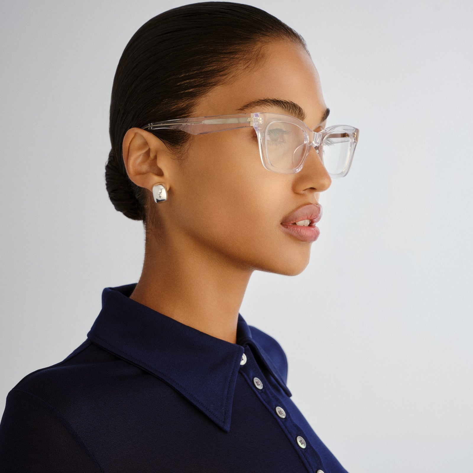 Hot Press Crystal Clear Uni-Sex Cat-Eye Optical Frames | Le Specs