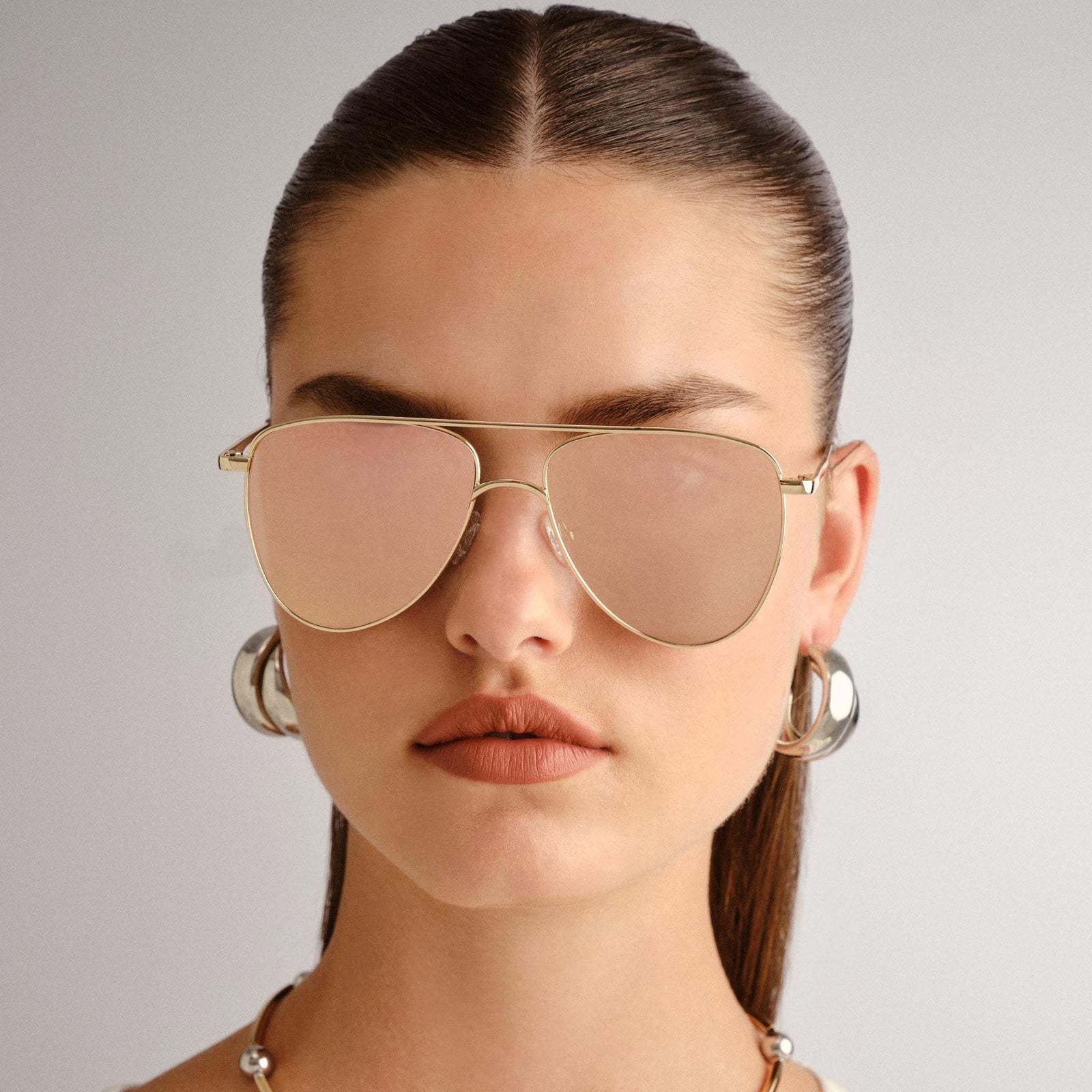 The Duke Gold Female Aviator Sunglasses | Le Specs