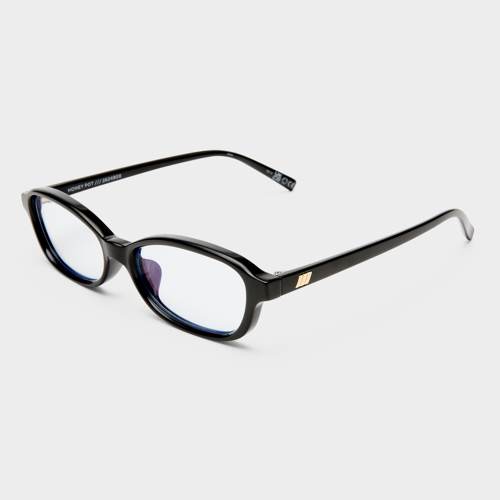 Honey Pot Black Female Rectangle Blue Light | Le Specs