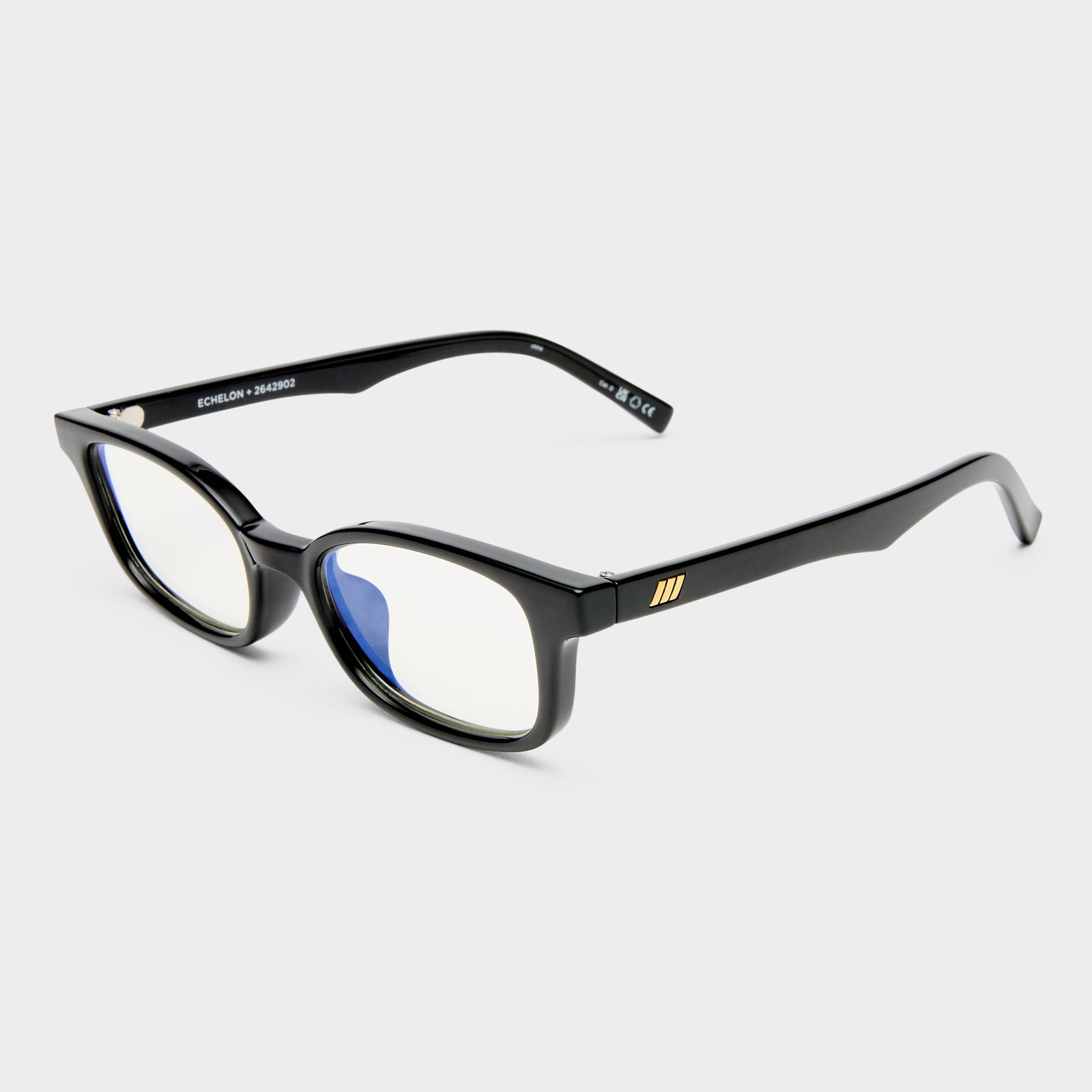 Echelon + Black Uni-Sex Rectangle Blue Light | Le Specs