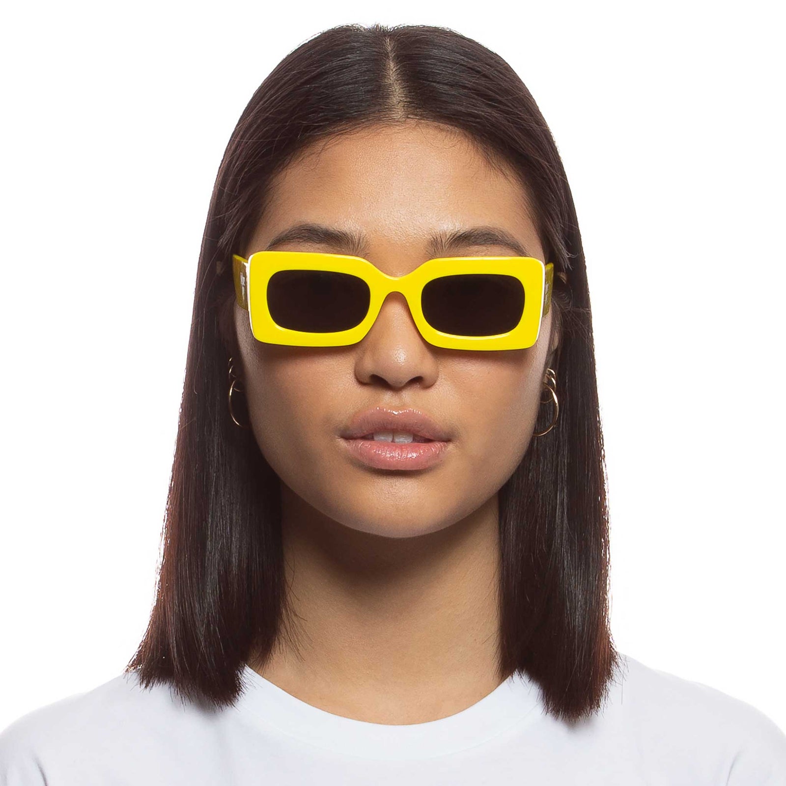 More Joy Edition Yellow Black Uni-Sex Rectangle Sunglasses | Le Specs