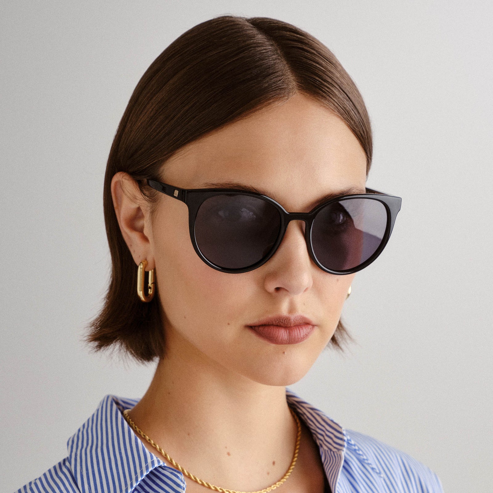 Armada Black Female Round Sunglasses | Le Specs