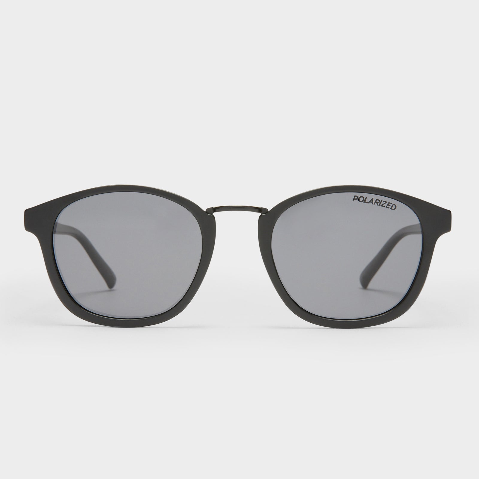 Oblivion Matte Black Uni-Sex Round Sunglasses | Le Specs