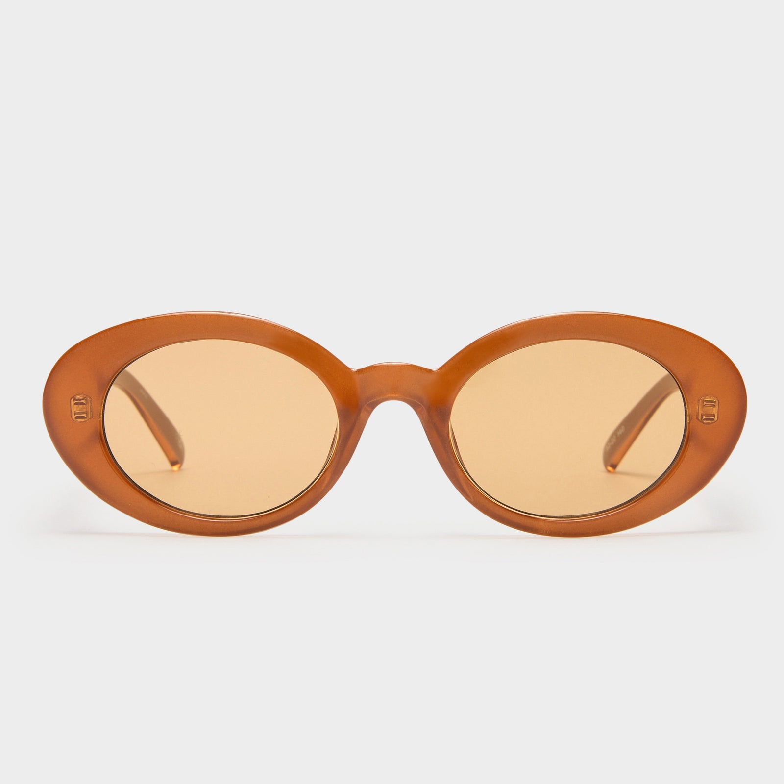 Nouveau Vie Caramel Female Oval Sunglasses | Le Specs
