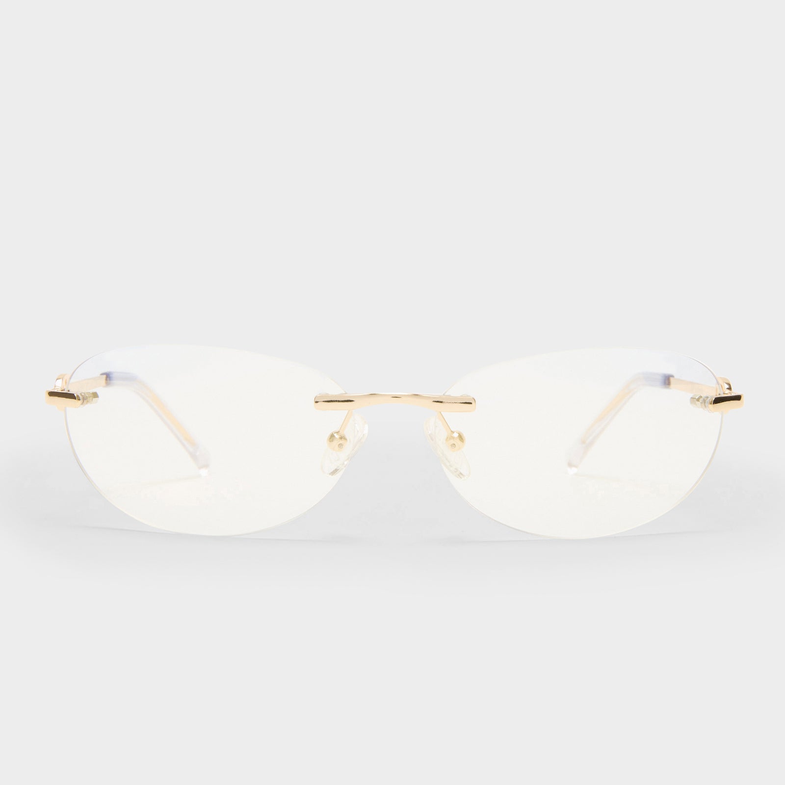 Slinky Bright Gold Female Oval Sunglasses | Le Specs