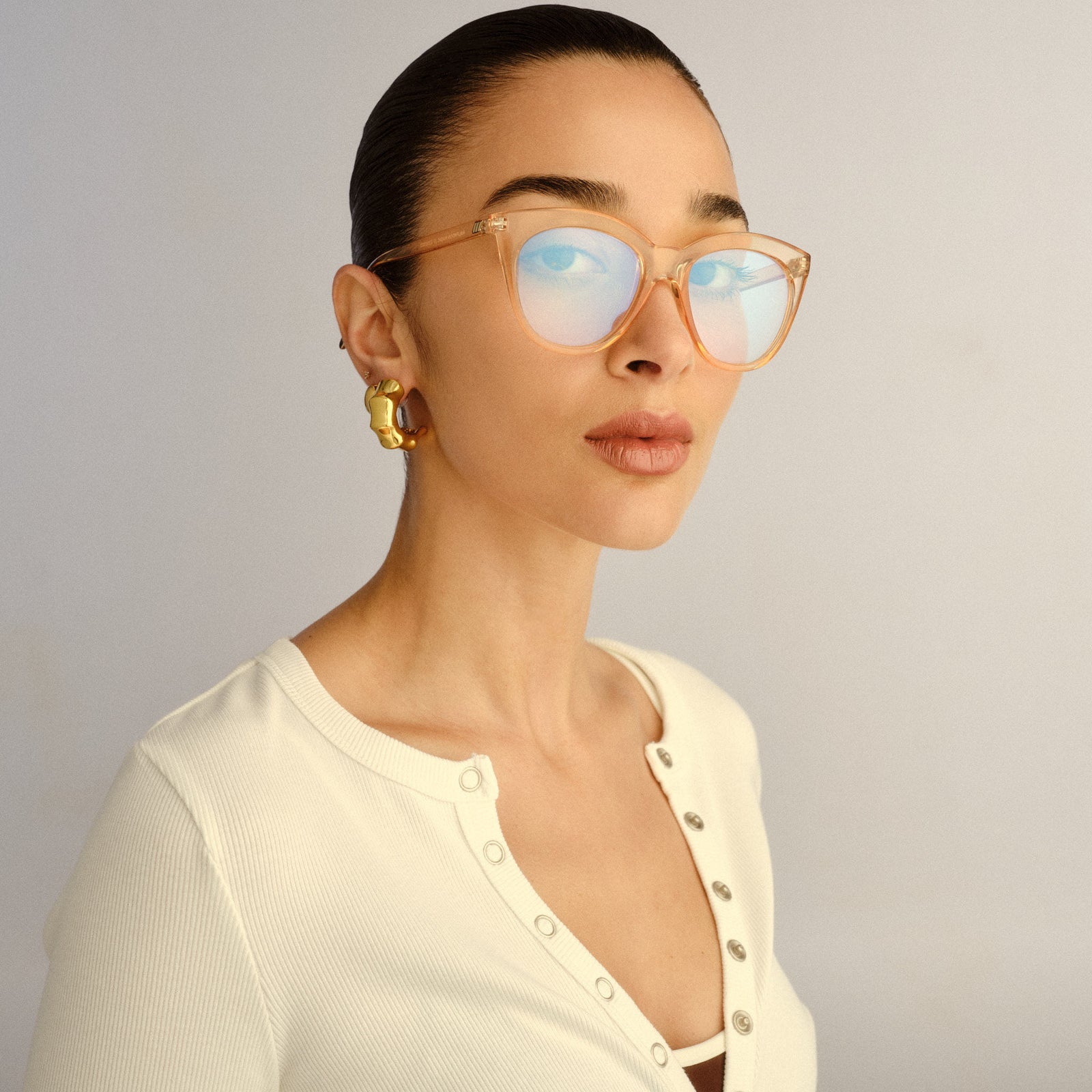 Halfmoon Magic Tan Female Cat-Eye Blue Light | Le Specs