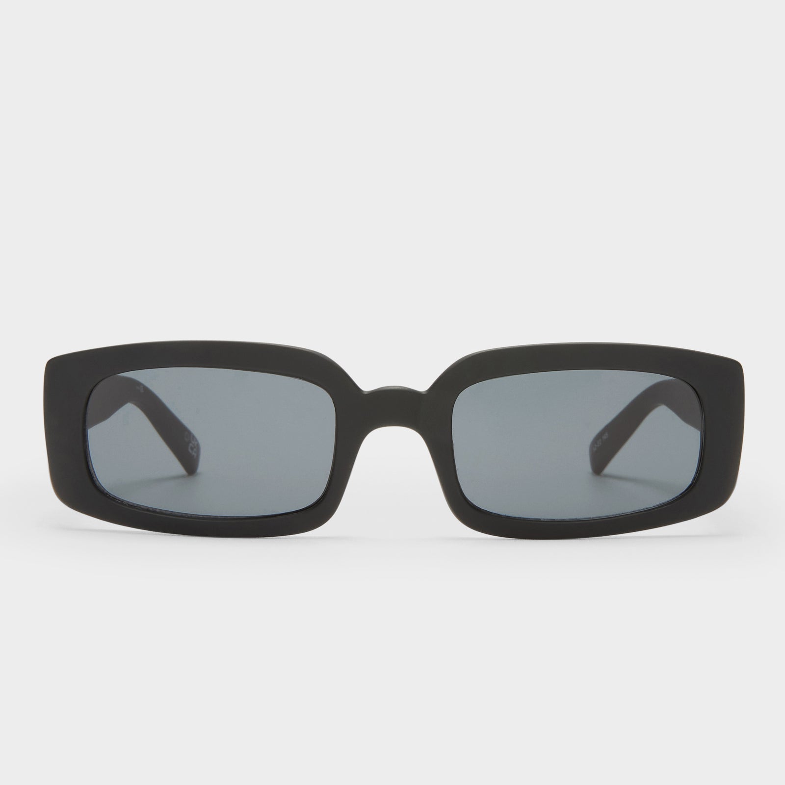 Dynamite Matte Black Uni-Sex Rectangle Sunglasses | Le Specs