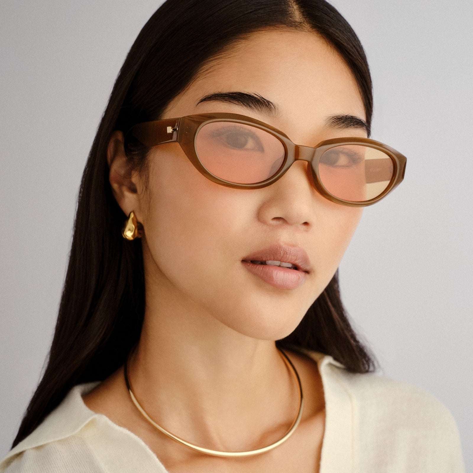 Le Bijou Toffee Uni-Sex Oval Sunglasses | Le Specs