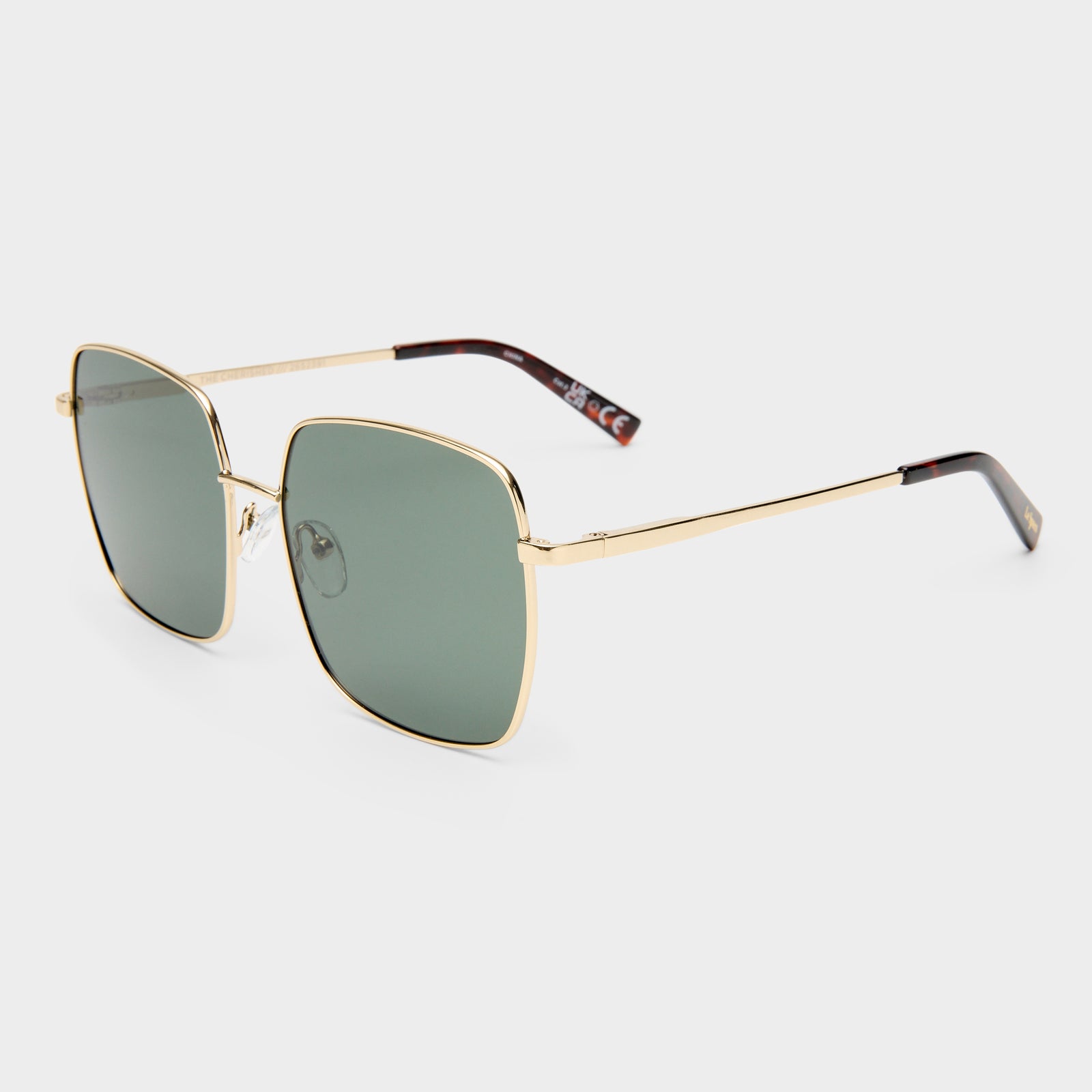 The Cherished Gold Female Square Sunglasses | Le Specs