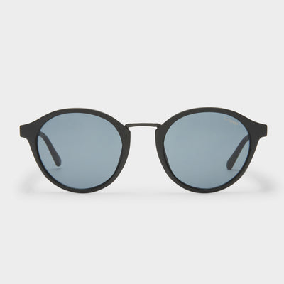 Paradox Matte Black Uni Sex Round Sunglasses Le Specs