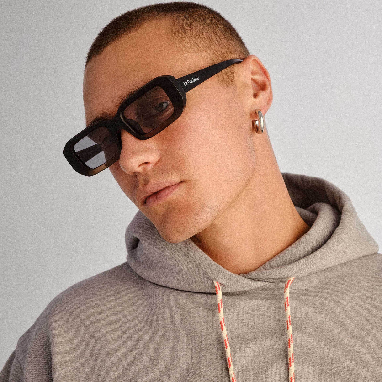 Blackpool Matte Black Khaki Grad Uni-Sex Rectangle Sunglasses | Le Specs